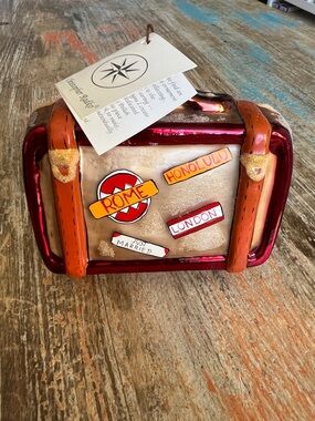 Vintage Christopher Radko 1996 Glass Suitcase Ornament